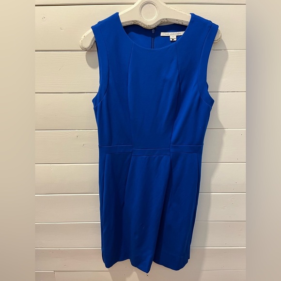 💙 Diane von Furstenberg Royal Blue Sleeveless Dress – Size 14 - Picture 8 of 13